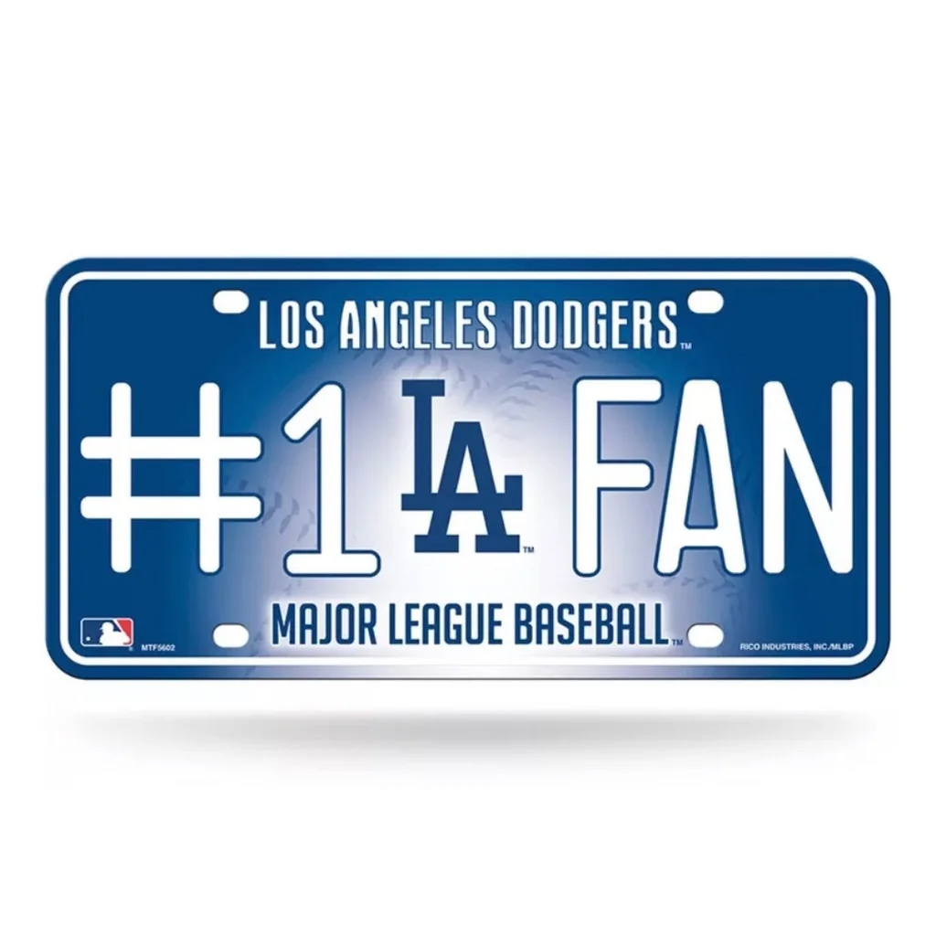 LA Dodgers #1 Fan Aluminum License Plate